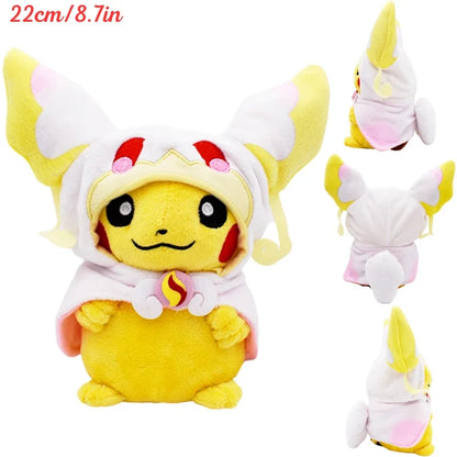 AaaaaPokemon Pikachu Cosplay Plush Toys Charizard Snorlax Garchomp Tyranitar Hydreigon Anime Eevee Lapras Morpeko Peluche Doll Gifts