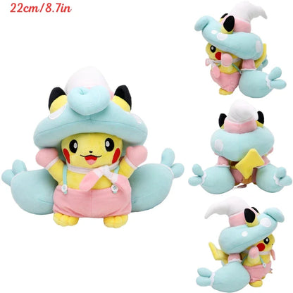 AaaaaPokemon Pikachu Cosplay Plush Toys Charizard Snorlax Garchomp Tyranitar Hydreigon Anime Eevee Lapras Morpeko Peluche Doll Gifts