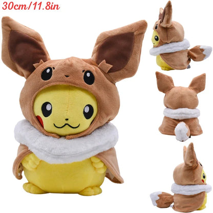 AaaaaPokemon Pikachu Cosplay Plush Toys Charizard Snorlax Garchomp Tyranitar Hydreigon Anime Eevee Lapras Morpeko Peluche Doll Gifts