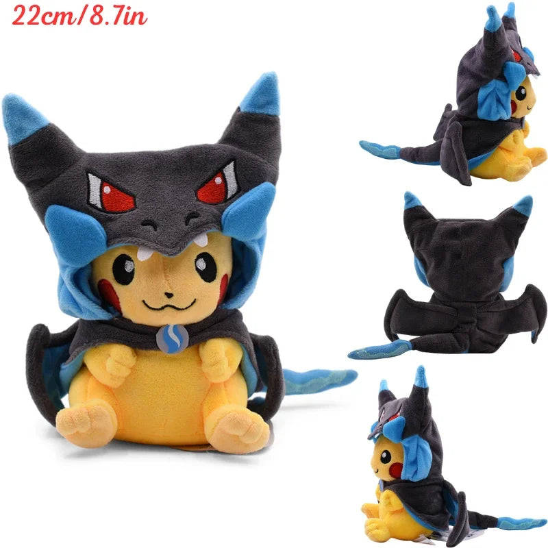 AaaaaPokemon Pikachu Cosplay Plush Toys Charizard Snorlax Garchomp Tyranitar Hydreigon Anime Eevee Lapras Morpeko Peluche Doll Gifts