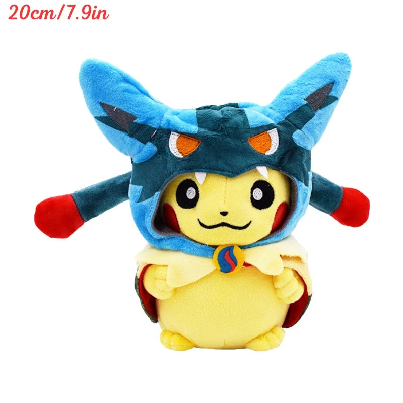 AaaaaPokemon Pikachu Cosplay Plush Toys Charizard Snorlax Garchomp Tyranitar Hydreigon Anime Eevee Lapras Morpeko Peluche Doll Gifts