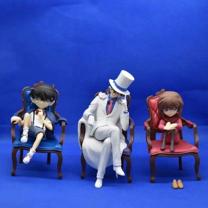 Conan, Haibara & Kaito Kid in ikonischen Sitz-Posen! 🕵️‍♂️🎭