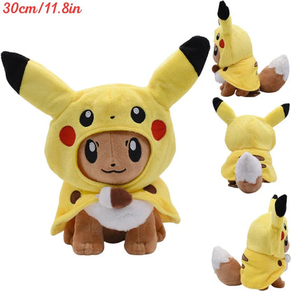 AaaaaPokemon Pikachu Cosplay Plush Toys Charizard Snorlax Garchomp Tyranitar Hydreigon Anime Eevee Lapras Morpeko Peluche Doll Gifts