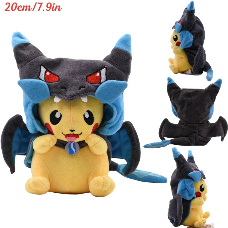 AaaaaPokemon Pikachu Cosplay Plush Toys Charizard Snorlax Garchomp Tyranitar Hydreigon Anime Eevee Lapras Morpeko Peluche Doll Gifts